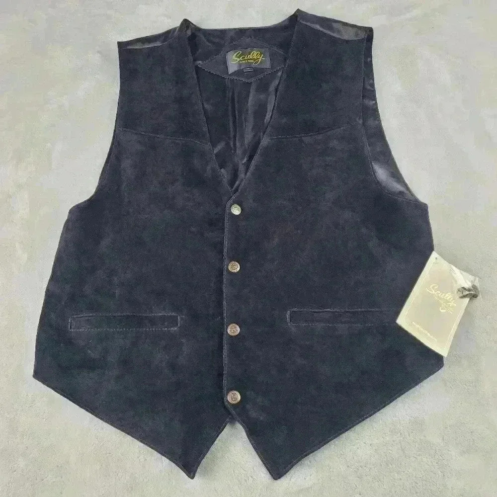 Scully Leather Snap Vest NWT